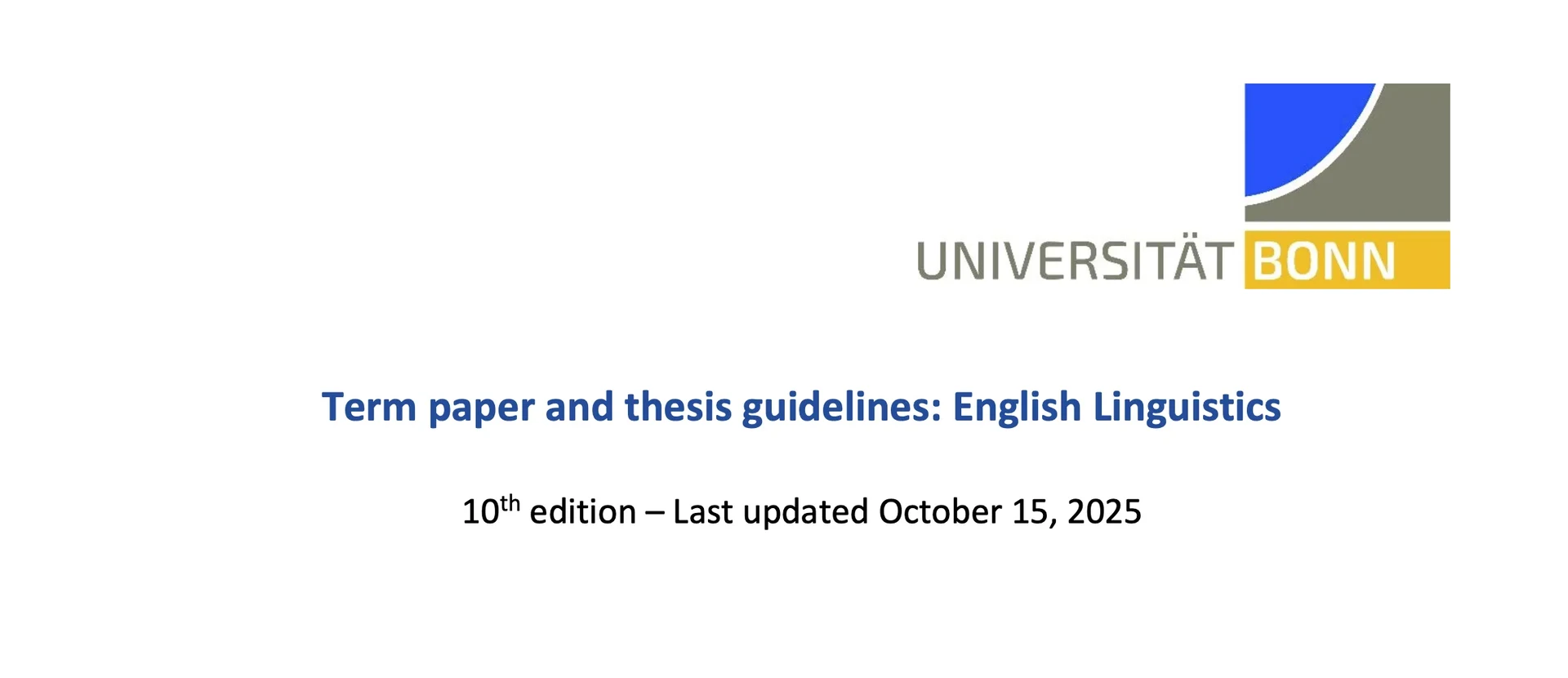 Term Paper and Thesis Guidelines Update