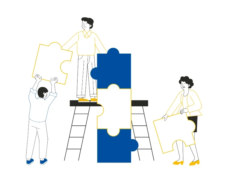 Eine Wissenschaftlerin und ein Wissenschaftler arbeiten hinter einer Glasfassade und mischen Chemikalien mit Großgeräten.