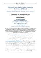 Call for Papers BAELc13