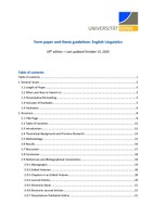 Linguistics term paper guidelines 2025