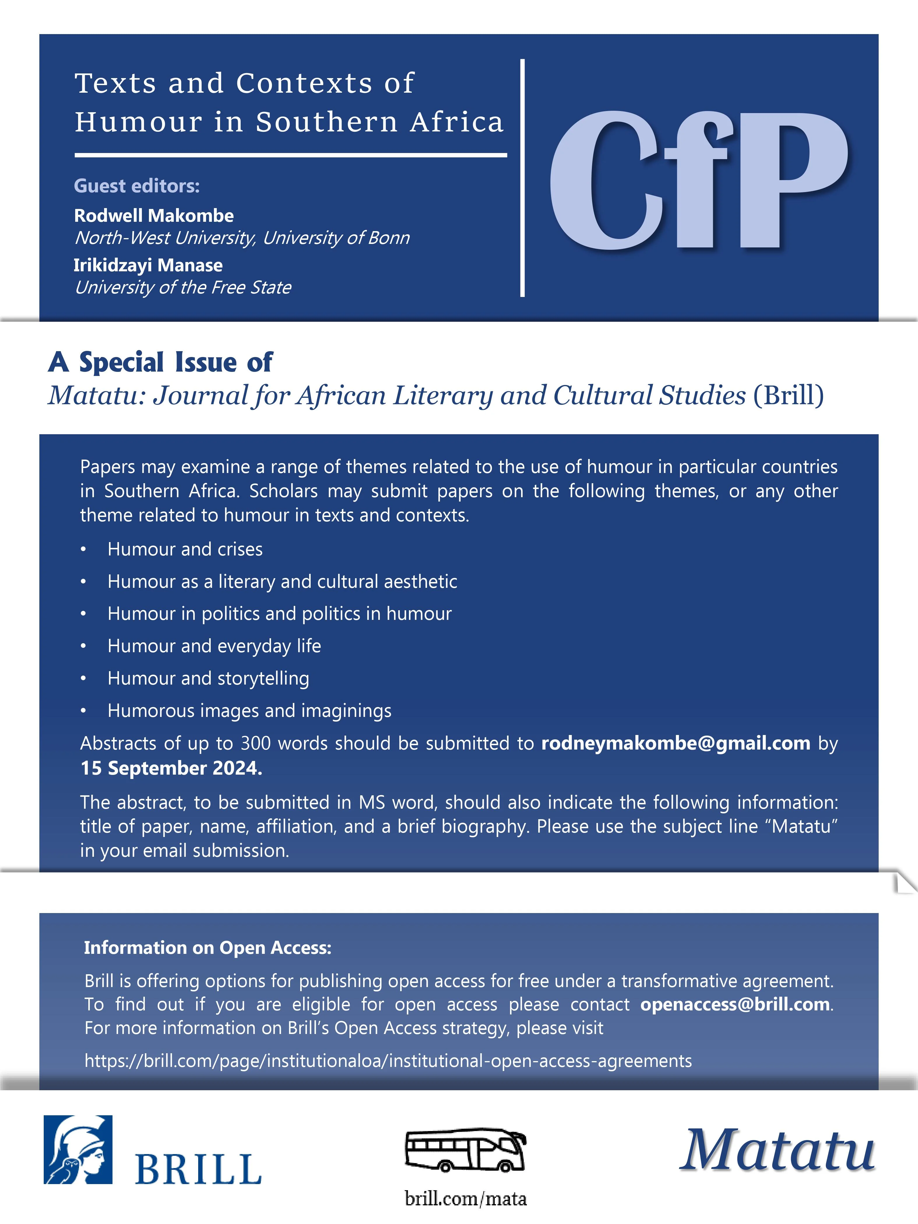 MATATU Humor Special Issue CfP (Page 2)